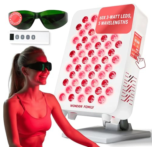Portable Red Light Therapy Panel – Led Near Infrared & Red Light Therapy for Body, Face, Neck, Back, Knee, Shoulders, Muscles – Spa, Sauna, & Sleep Support Tool – 630 nm, 660 nm, 850 nm Wavelengths