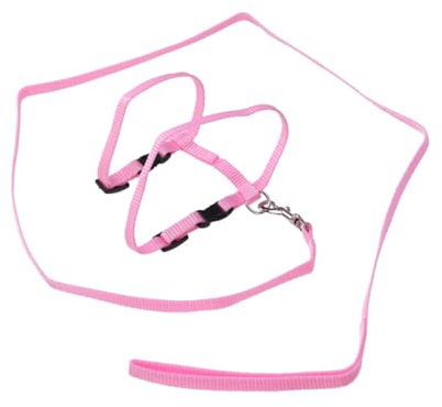 BUGUUYO Pet Cat Mit Verstellbarem Nylon-Geschirr Und Leine Pinke Katzenleine Für Sichere Ausflüge Und Mehr Freiheit Für Ihre Katze Für Drinnen Und Draußen