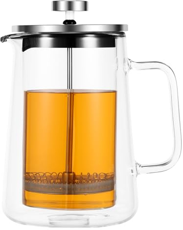 BUTORY 350 ml French Press Coffee Maker Double Wall Glass French Press Clear French Press Tea Maker Multifunctional Coffee Press Coffee Maker for Home Office