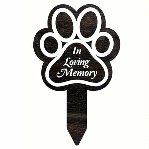 Personalized Paw Dog Memorial Plaque for Garden - Pet Memorial Stakes Wooden Cross for Grave, Unique Pet Memorial Plaques