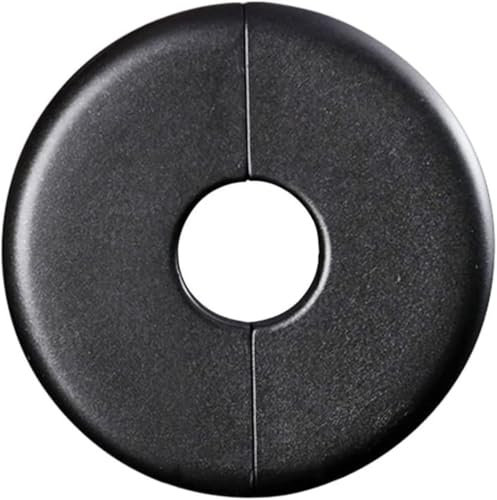 Geteilter Wandflansch, runde Rosettenplatte, 2 Stück Kunststoff-Wandlochkanalabdeckung Duschwinkelventil Rohrstopfen Dekorationsabdeckung Schnappplatte Küchenarmatur-Zubehör(Black 26mm)