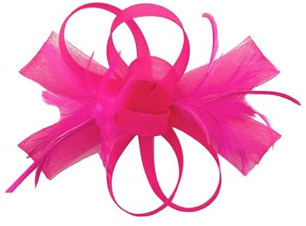 Finecy In New Women Ladies Fascinator Ribbon Flower Feather with Headband Clip Wedding Party Ascot Prom Day