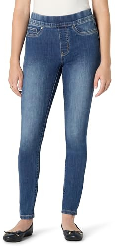 Amazon Essentials Jegging de Mezclilla elástica de Talle Medio para Mujer, Lavado Medio, Talla 12