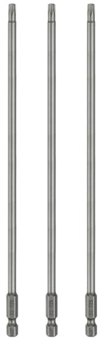 QUARKZMAN 3Pz T25 Punte Cacciaviti Torx 8 (200mm) L Set Precisione | Gambo Esagonale 1/4, Magnetiche, Senza Foro, Antimanomissione, a Stella a 6 Punte, in Acciaio S2, per Uso Industriale