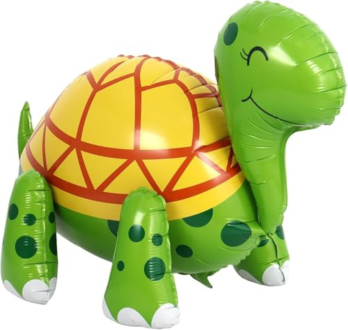 XXL Folienballon Schildkröte, 4D Airwalker Tiere Ballons, Luftballons Geburtstag Waldtiere, Schildkröte Helium Ballons für Kindergeburtstag, Baby Shower und Zoo Motto