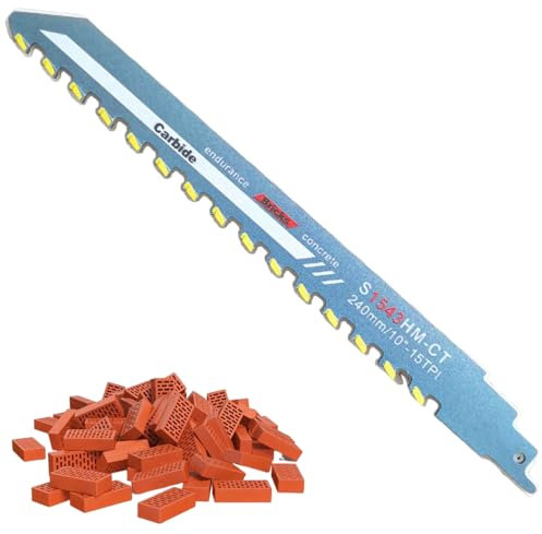 HOVCEH - Lame per sega alternativa per muratura, confezione da 2 pezzi, 25,4 cm, universali, in lega di acciaio, mattoni, cemento, pannelli compositi