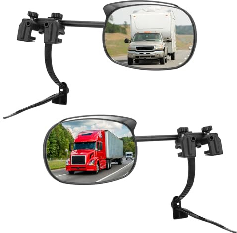 Mulcort Caravan Wing Mirror Extensions Caravan Mirrors, On Towing Mirrors 2 Pack Extended Side View Rain Deflector Mirror with Blind Spot for Trucks, SUV