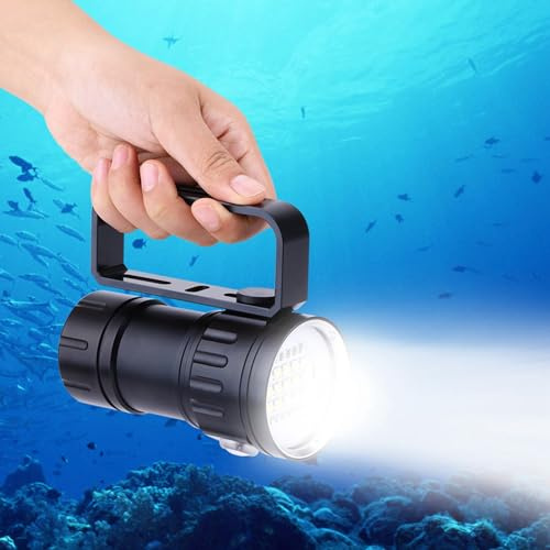 ZenithAur Diving Taschenlampe 18000 s Unterwasser -LED -Taschenlampe 80m Tiefe 120 Grad Breitstrahl Winkeltauchlicht für Tauchfotografie Aluminiumlegierung