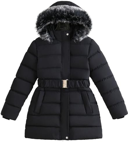 Girl Winter Coats Hooded Fleece Jacket Warm Outwear Thermal Padded Snow Coats Heavy Parka Outwear