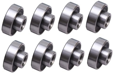 JOINPAYA 8 piezas Rodamientos de Bolas Skateboards Alta Velocidad y Baja Fricción Doble Sello Negro Aptos para Patines Scooters y Longboards