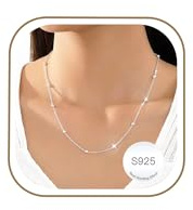 Smilya Silber Ketten für Damen Kette Silber S925 Sterlingsilber-Halskette Ketten für Damen Schmuckgeschenke 16 18 20 22 24 Zoll