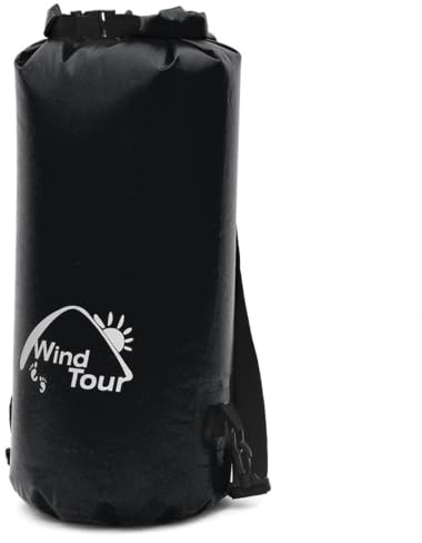 Wind Tour 5L/10L/20L/30L/40L Roll-Top Lightweight Waterproof Storage Backpack with Shoulder Straps, Waterproof Dry Bag, Rafting Bag（Black | 30L