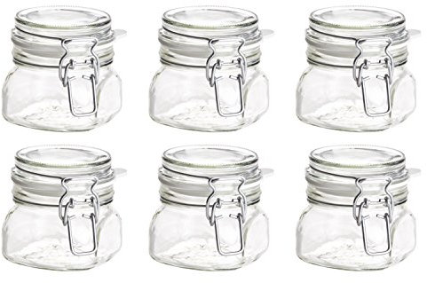 MÄSER Gotica Serie Gothika-Barattolo in Vetro con Coperchio, 30 cl, con Chiusura a Leva, Set da 6, 6 unità