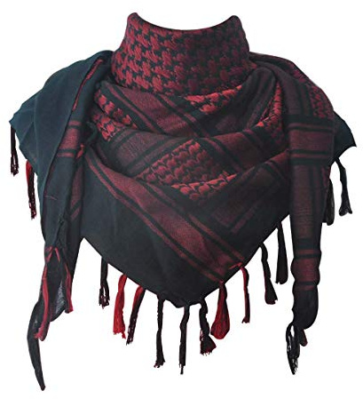 JONKUU® Halstücher PLO Schal°110x110 cm°Pali Palästinenser Arafat Tuch°100% Baumwolle - Viele Farben (Rot, Einheitsgröße)