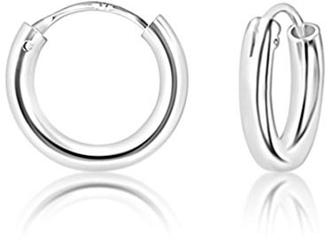 DTPsilver® Silverörhänge - örhängen - Creole damörhängen - öronring för herr - creole smycken - 925 silverörhängen - tjocklek 2 mm - diameter 10 till 80 mm, Sterlingsilver