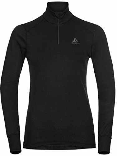 Odlo Intimo termico da donna Active Warm I Maglia termica a maniche lunghe I Intimo termico da sci I Maglia termica a maniche lunghe con collo e mezza zip I Donna