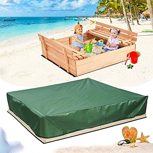 Sunshine smile 120x120cm Wasserdicht Sandkasten Abdeckung,Sandkastenabdeckung Plane,Spielzeug Sandkasten Abdeckung,Staubdichte Sandkasten Abdeckung,Abdeckplane Sandkastenabdeckung Plane
