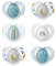 Tommee Tippee Night Schnuller, Symmetrische Kiefergerechte Form, BPA-freies Silikon, Im Dunkeln Leuchtender Griff, 6-18M, 6er-Set
