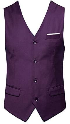 YAOTT Homme Elégant Blazer sans Manche Classique Gilet de Costume Slim Fit Costume d'affaires Formel boutonnage Col en V Gilet de Smoking de soirée de mariage