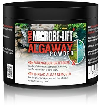 Polvere antialghe per laghetto – MICROBE-LIFT AlgAway 500 g – rimuove alghe filamentose in modo efficace – senza rame – per koi pond e laghetti da giardino – fino a 14280 l – ARKA