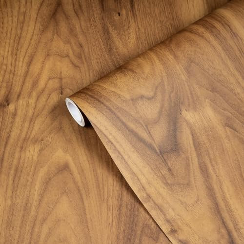 Abyssaly Klebefolie Möbel Holzoptik, Möbelfolie Selbstklebende Braun, Wasserdicht Klebefolie Holz Vintage Folie für Möbel Fensterbank Schränke Küche Tische Tapete 30cmX200cm