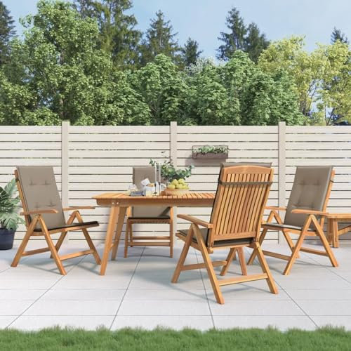 BaraSh Gartenstühle mit Kissen 4 STK. Massivholz Teak Gartensessel Stuhl Sessel Outdoor-Loungesessel