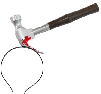 Boolavard Halloween Cheveux Cerceau Horreur sang fausse hache scies Couteau Gothique Bandeau Accessoire Décor (Marteau)