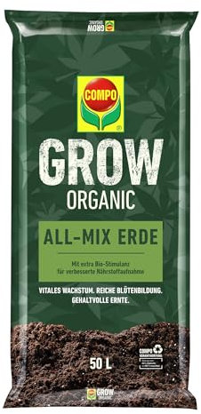 Compo Grow Organic All-Mix Erde - Erde zum Anbau von Spezialkulturen Indoor & Outdoor - organisch 50 L