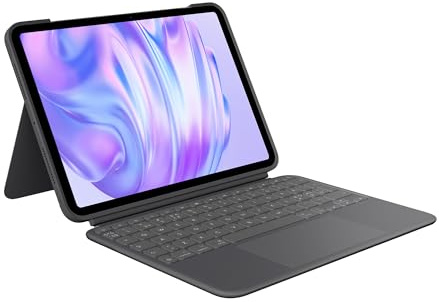 Logitech Combo Touch iPad Pro 11-tums (M4 och M5)(2024 och 2025) | Tangentbordsfodral med stativ, avtagbart, bakgrundsupplyst, bekväm skrivupplevelse, flera lägen, PAN QWERTY - Graphite