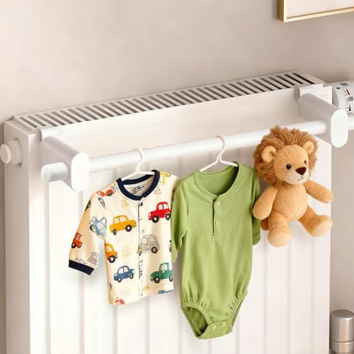 Porte-serviettes pour radiateur sèche-linge, porte-vêtements de 30 cm de rangement pour radiateur de chauffage de 0,3-2 m pour salle de bain EasyByMall