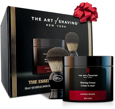 The Art of Shaving Icon Duo Kit – Sandalwood Shaving Cream (5 oz) and Shaving Brush – Prevents Shaving Burn for the Perfect Shave – Suitable for All Skin Types