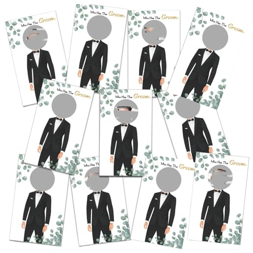 48 Stück Find The Groom to Win, Brautparty, Rubbelspiel, niedliche Hochzeits-Party-Spiele, Karten, Wer ist der Bräutigam, Party-Dekorationen für Bräute und Bräutigam, 9 x 5 cm