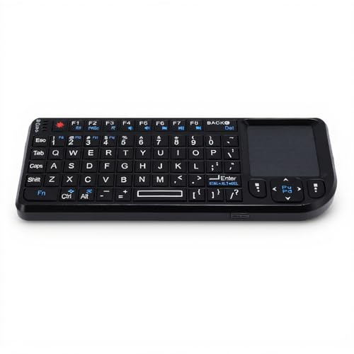 ASHATA 2,4 G Mini Tastiera Wireless con Touchpad, Tastiera Portatile Leggera con Retroilluminazione, Ricaricabile USB, 69 Tasti, per PC, per PS, per Android, per Linux