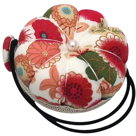 Qizeroty Coussin Pique-Aiguilles À Porter Au Poignet, Coussin À Épingles À Coudre avec Élastique, Insert D'aiguille À Motif Floral, Idéal pour Le Quilting Et Les Loisirs Créatifs (Couleurs)