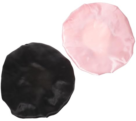 BESPORTBLE 2Pcs Satin Sleep Caps for Women Comfortable Elastic Bonnet with Adjustable Design for Spa Shower and Sleeping for Long and Curly Hair
