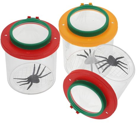 MOLUCKFU Juego de 3 Infantiles para Observación de Insectos Caja de Aumento y Visor Exterior Colores Rojo y Amarillo Herramienta Educativa para Aprendizaje al Aire Libre