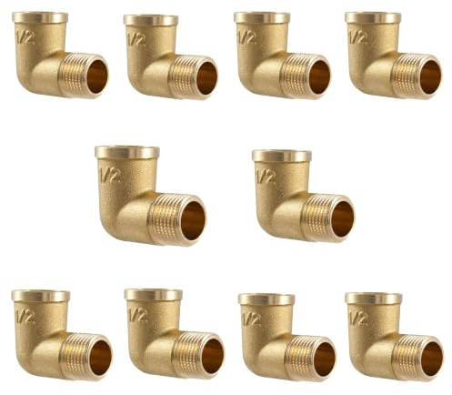 Gomito 90° Maschio/Femmina 1/2 10pz Ottone Giallo Filettato Raccordo Filettato Acqua e Gas Made In Italy Qualità certificata | Raccordo per Idraulica, Riscaldamento, Caldaie e Impianti a Gas
