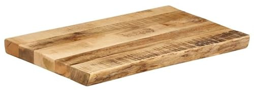 Eleganz Mesa maciza con borde de árbol de 70 x 40 x 3,8 cm de madera de mango rugosa - Acabado natural para decoración rústica | Duradero y respetuoso con el medio ambiente