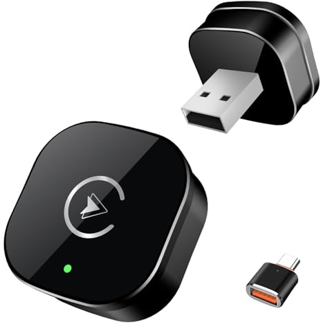 CarPlay Wireless Adapter 2026 Upgrade auf Kabelloses, Plug & Play, USB/Type-C, Mini & Stabiler Apple Car Play Wireless Adapter Kompatibel mit iOS 10+ Wired CarPlay Autos ab 2015