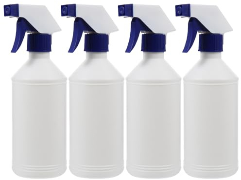 Sewroro Lot de 4 Flacons Pulvérisateurs PET Vides 500 Ml Pulvérisateur de Nettoyage Multifonction Embout Réglable pour Fleurs Cheveux et Entretien Ménager Couleur Couleur Aléatoire
