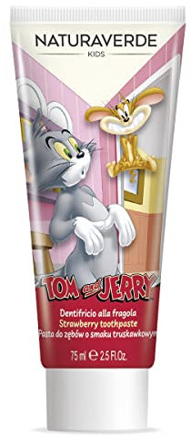Naturaverde | Kids - Warner Bros Tom & Jerry - Dentifricio alla Fragola per Bambini con Formula Delicata, 75ml