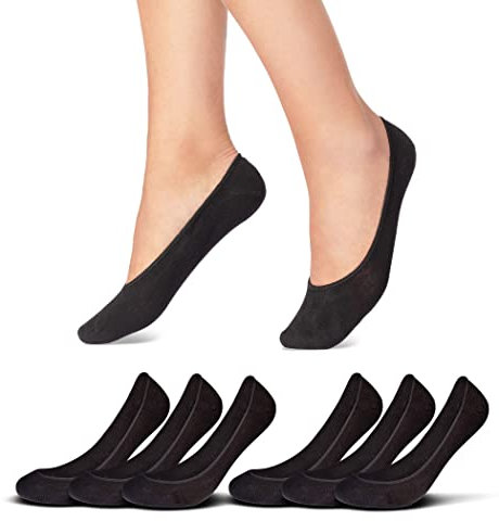 6 Paar Füßlinge Damen Sneaker Socken Ballerina Baumwolle 39960 WP (39-42 Schwarz)