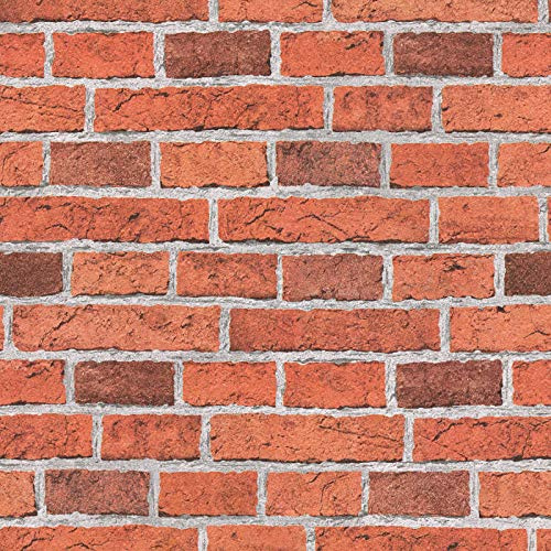 Papier peint brique rouge orangée | Papier peint orange 77981-6 | Papier peint chambre ado & bureau | Papier peint pas cher brique en ligne