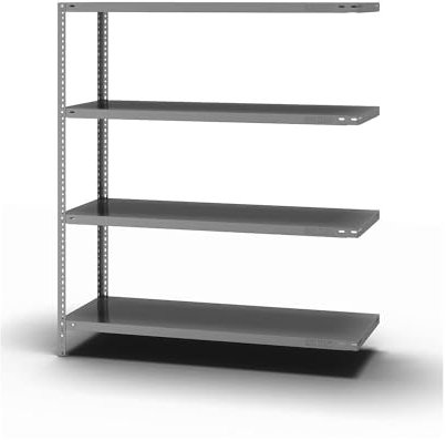 eurokraft | Lager-Schraubregal | verzinkt | mittelschwer | Regalhöhe 1500 mm | Bodenbreite 1300 mm | Tiefe 500 mm | Anbauregal