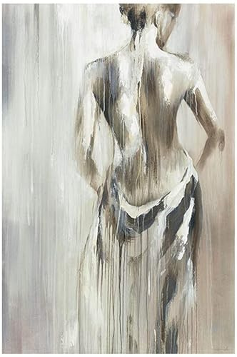 Ölgemälde Druckkunst | Moderne Abstrakte Rückansicht Der Sexy Nackten Frau Ölgemälde Leinwand Gedruckt Bilder Plakatkunst Für Badezimmer Wanddekoration Rahmenlos,40 x 60 cm