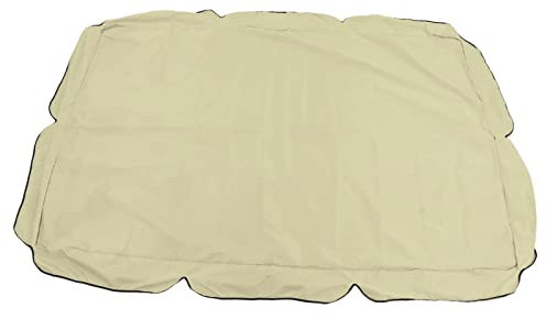 Toldo de Columpio para Exteriores Tela Oxford Recubierta de Plata Cubierta Superior de Silla Columpio Impermeable para JardíN Accesorio para Parasol A Prueba de Rayos UV 4 Correas Reforzadas Beige