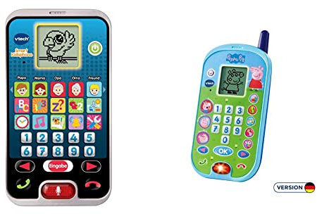 Vtech 80-139304 - Smart Kid's Phone & 80-523104 Peppas Lerntelefon Spielzeugtelefon, Mehrfarbig