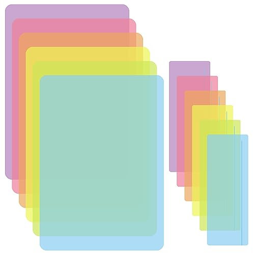 Zocipro 12Pcs Dyslexia Overlays, 6Pcs A4 Coloured Overlays with 6 Reading Ruler, Coloured Dyslexia Aids for Reading Beginner, Dyslexia, ADHD, Irlens Syndrome, Reduce Visual Stress