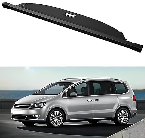 BAFLY Einziehbarer Auto Kofferraumabdeckung für VW Sharan 2012-2021, Ausziehbar Kofferraumabdeckung Schutz Privatsphäre Auto Laderaumabdeckung