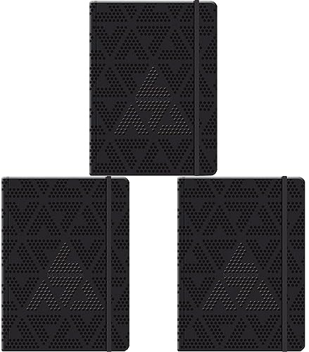 TOP-2000 Notizbuch A5, 80 Blatt, Hardcover, kariert, 1 Stück, schwarz 400151699 (Packung mit 3)